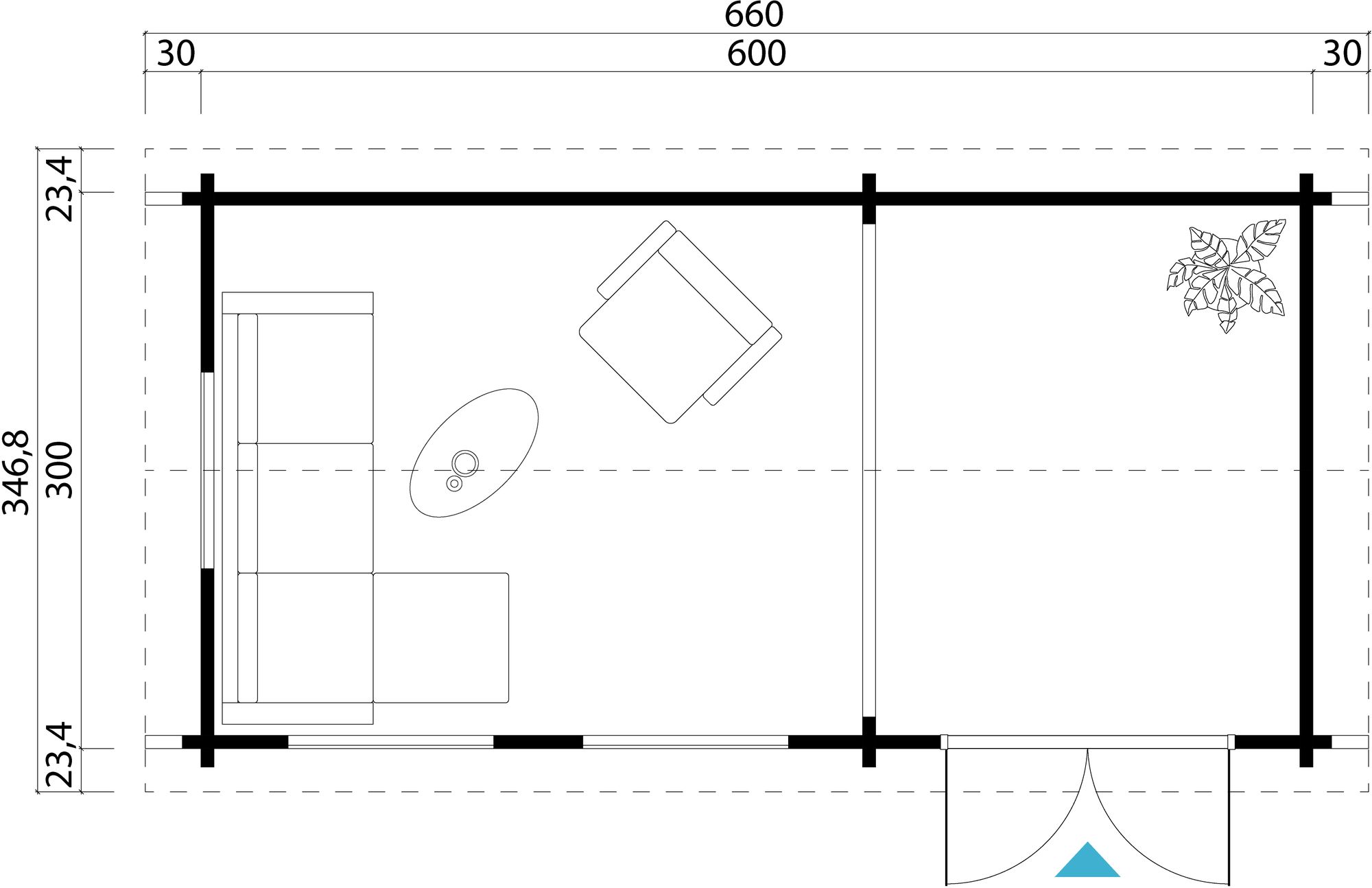 Attefallshus Markus B - 19,8 m² Attefallshus Markus B - 19,8 m²
