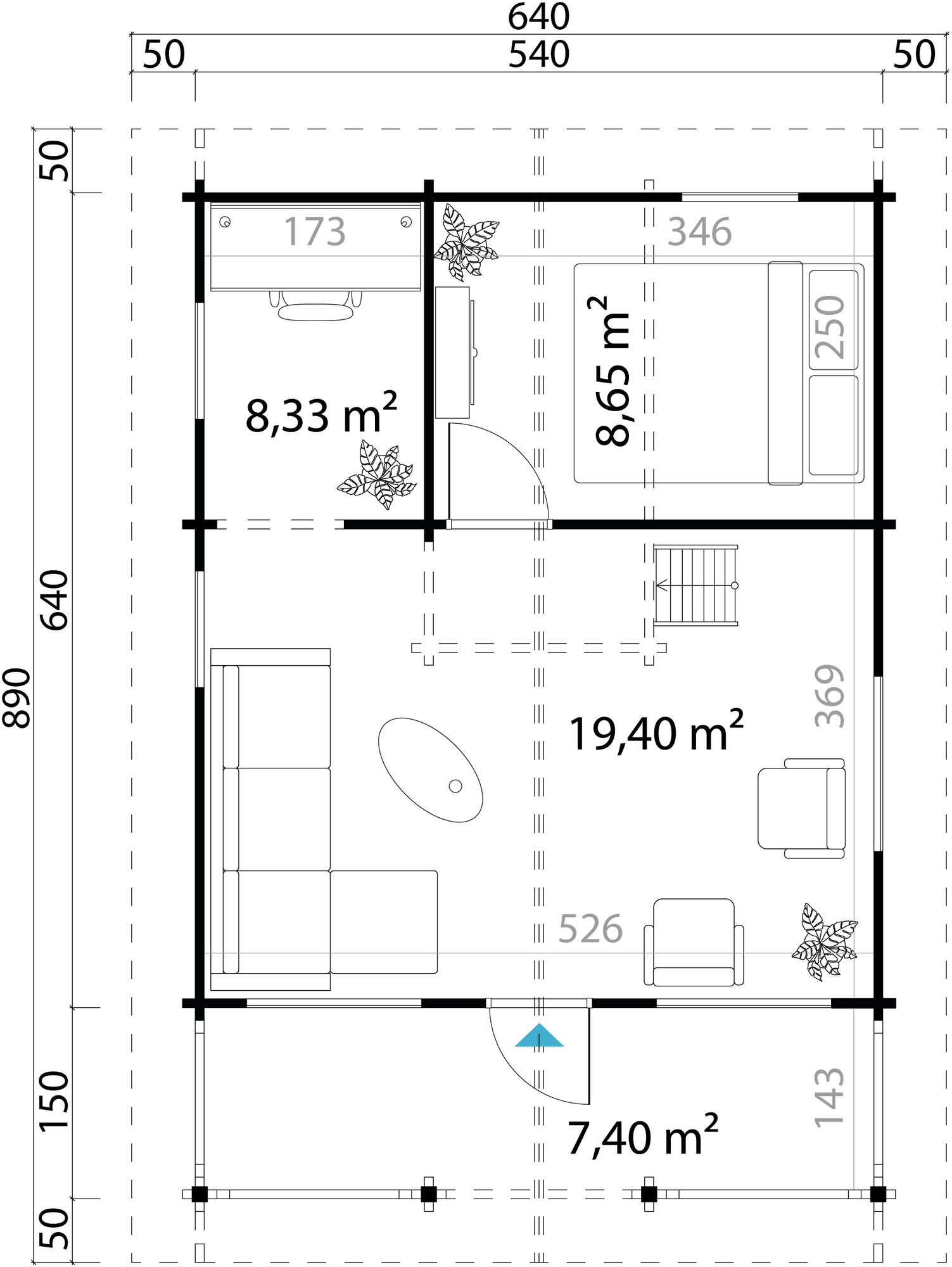 Fritidshus Ivar B - 36,9 m² Fritidshus Ivar B - 36,9 m²