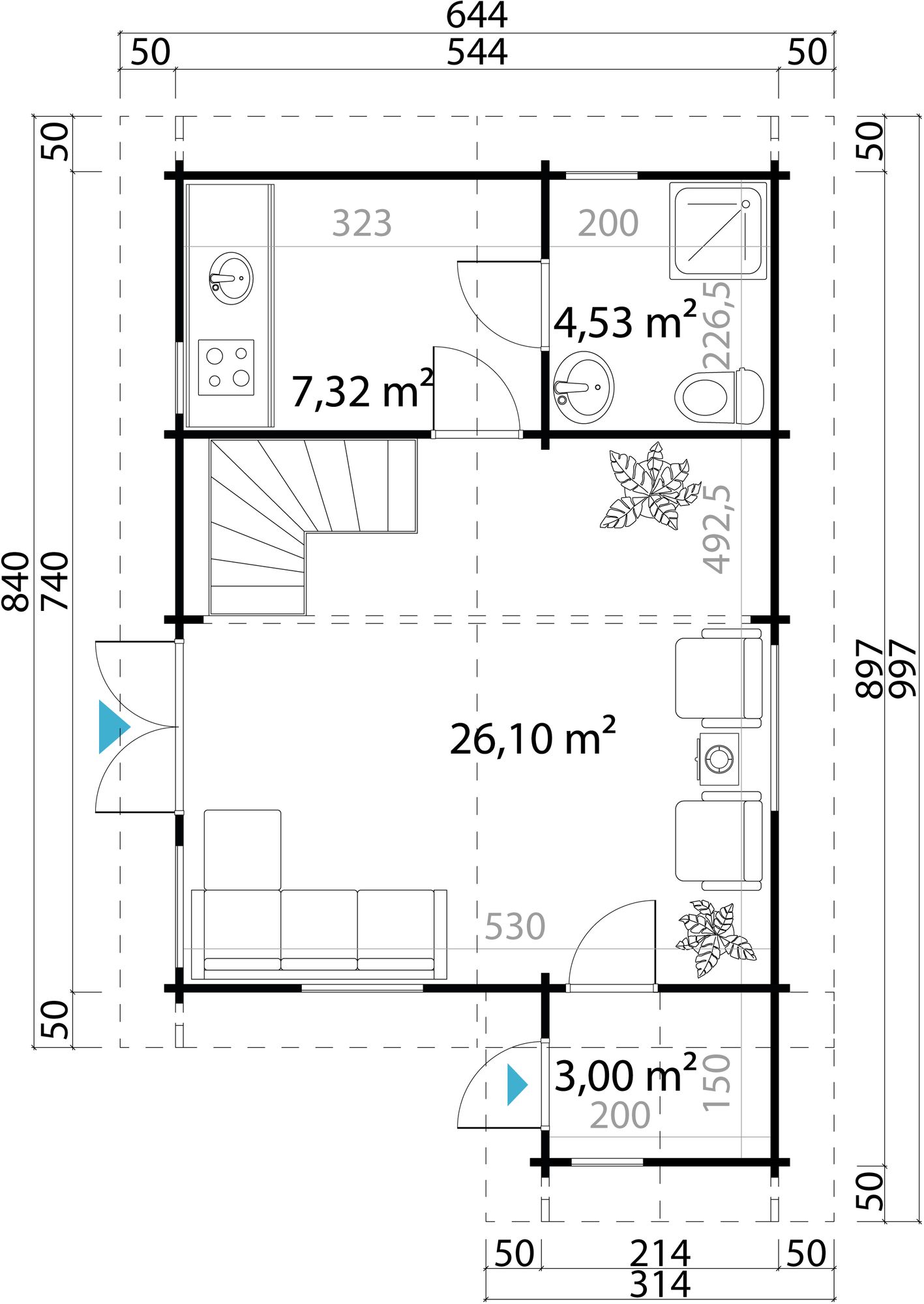 Fritidshus Elliot C - 42,5 m² Fritidshus Elliot C - 42,5 m²