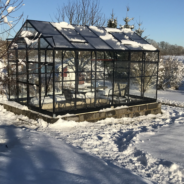 Kundenbilder Gew�chshaus 9,6 m� | 4mm Sicherheitsglas | 5 Jahre Sturmgarantie | Schwarz