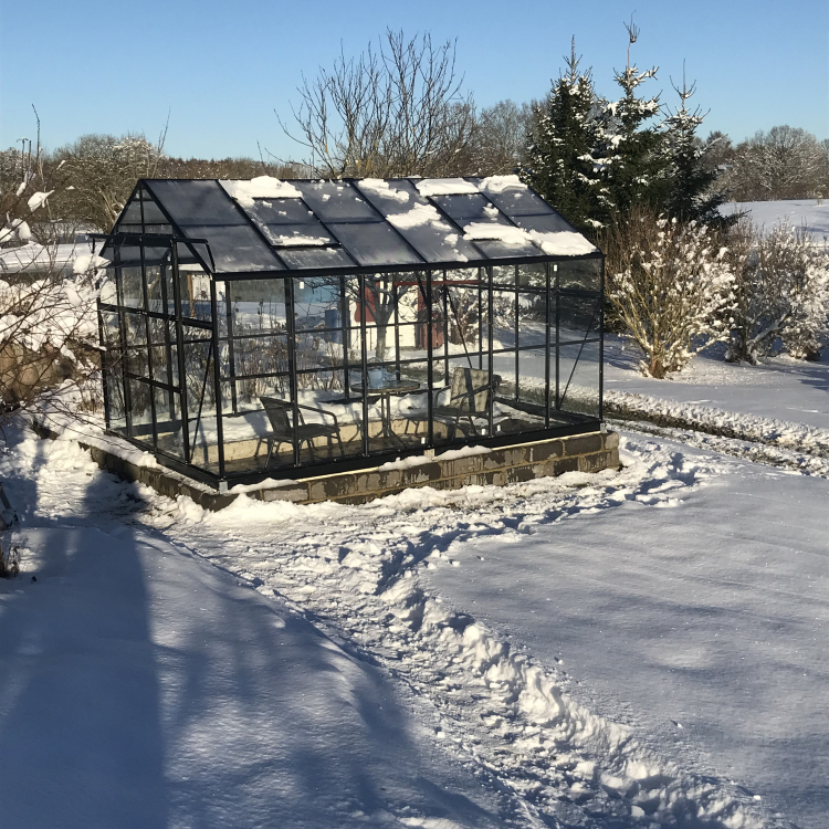 Kundenbilder Gewächshaus 9,6 m² | 4mm Sicherheitsglas | 5 Jahre Sturmgarantie | Schwarz