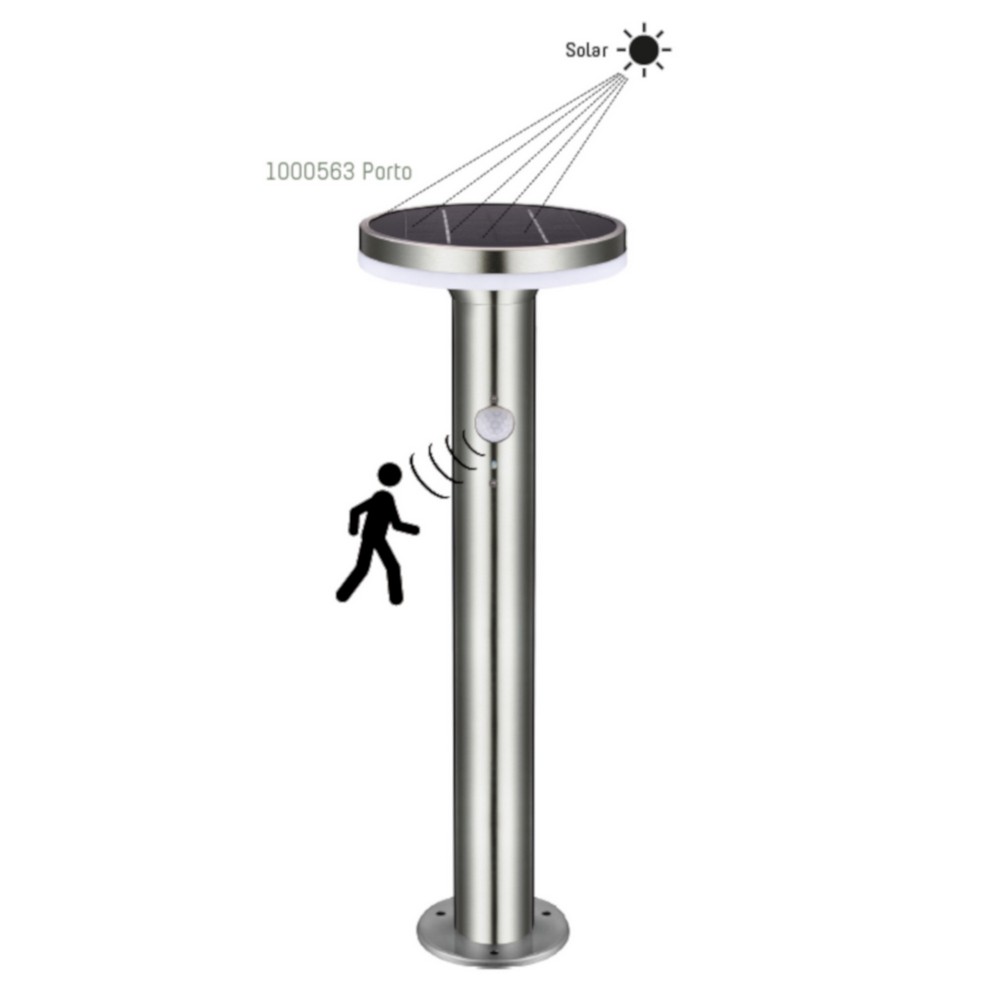 Solcellsdriven pollare med sensor Solcellsdriven pollare med sensor