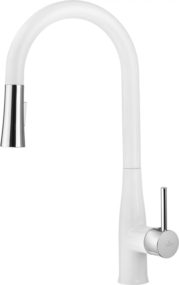 Rosling Kksblandare med utdragbar U-pip - Krom/Vit