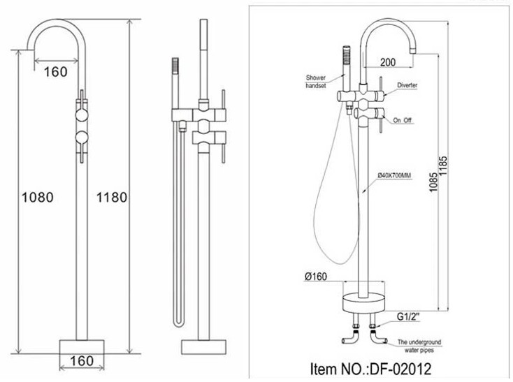 Badkarsblandare Noir - Krom Badkarsblandare Noir - Krom