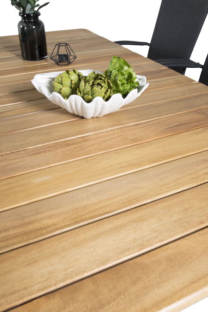 Malmby Matgrupp (180x90) - Svart/Natur - 6 Stolar