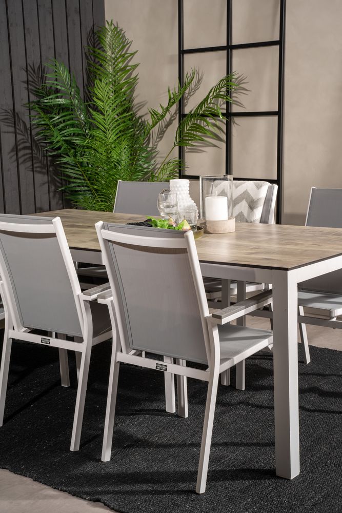 Tottarp Matgrupp (205x100) - Vit/Grå - 6 Stolar Tottarp Matgrupp (205x100) - Vit/Grå - 6 Stolar