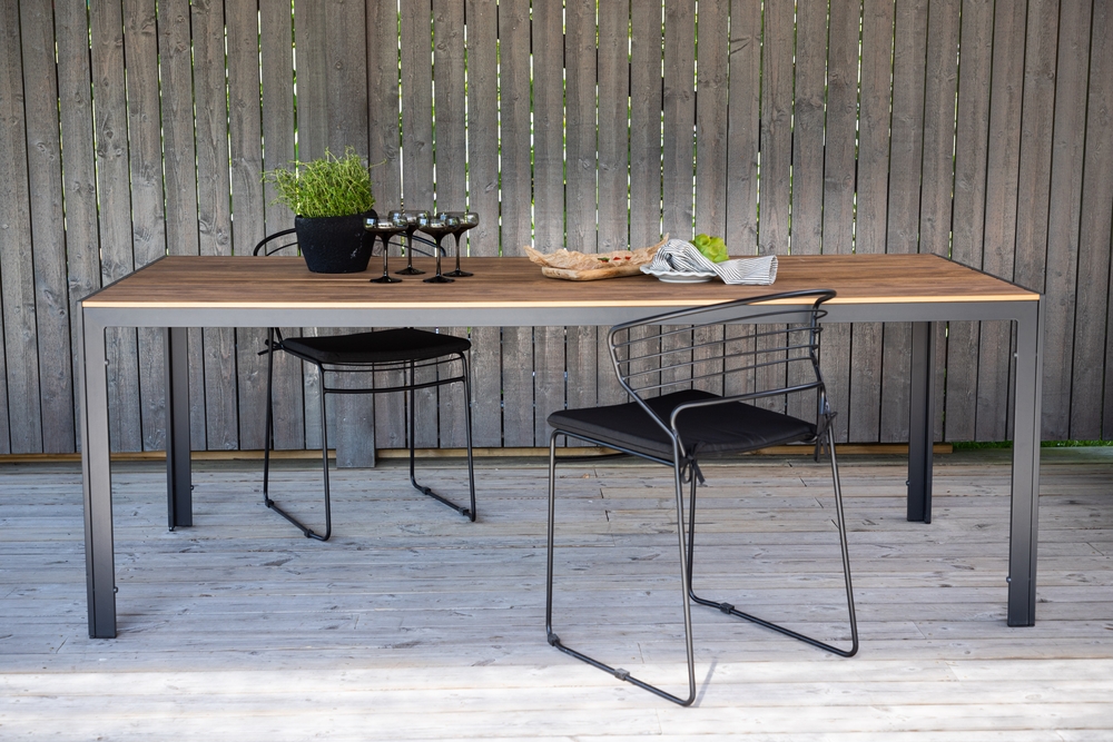 Chania matbord 205 x 90 cm - Svart/Natur