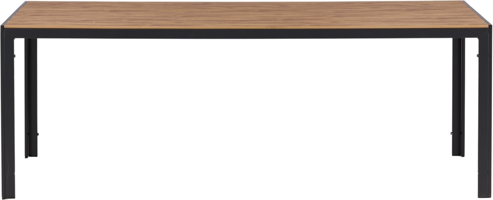 Chania matgrupp; 6 st Copacabana stolar med matbord 205 x 90 cm - Svart/natur