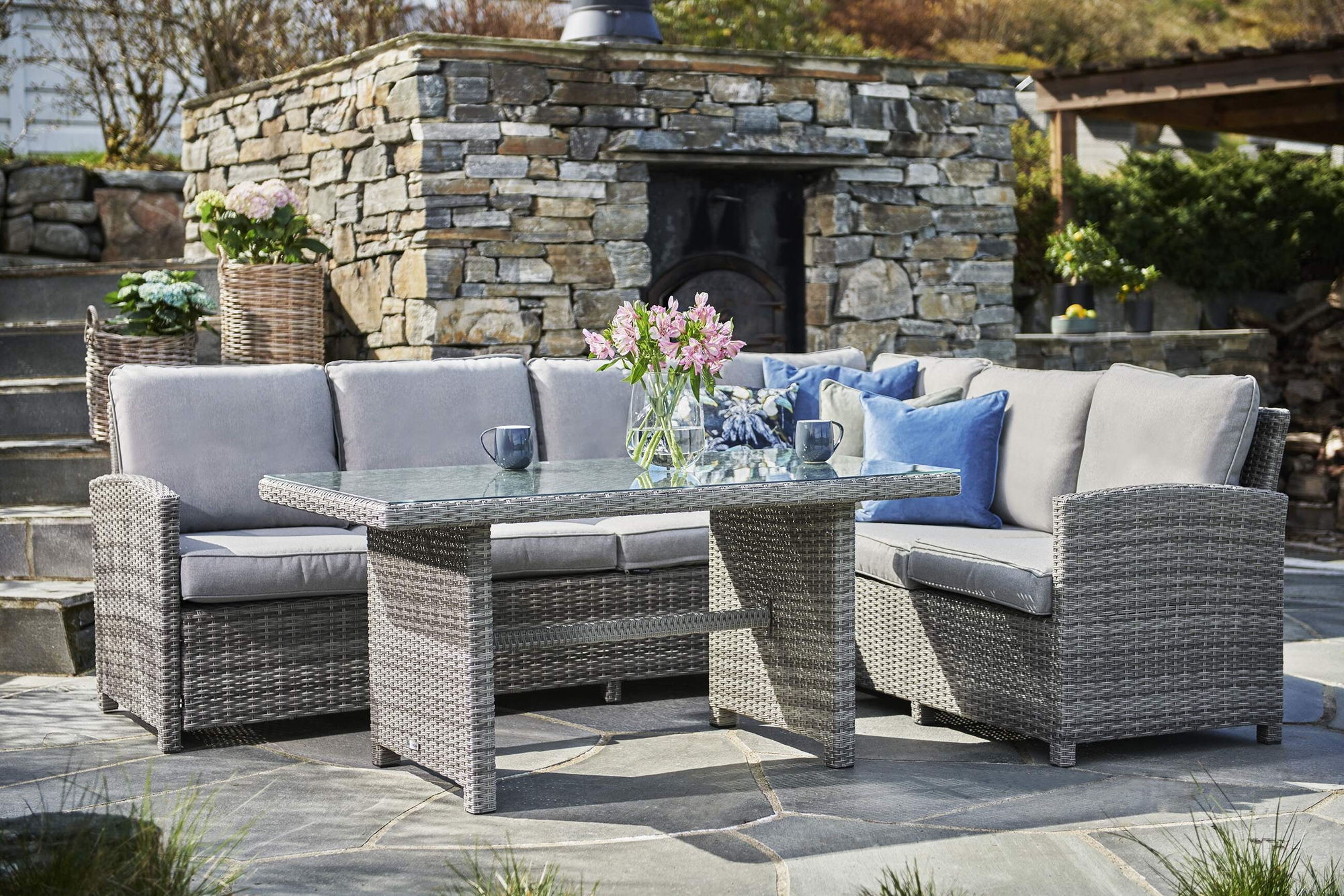 Moreno utesoffgrupp höger - Grå konstrotting Moreno utesoffgrupp höger - Grå konstrotting