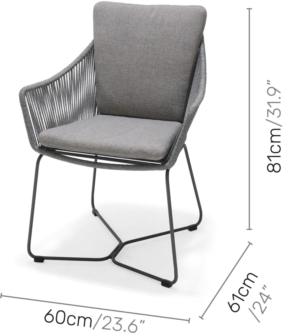 Lifestyle Garden Opal utegrupp med 220 cm långt matbord och 6 st matstolar - Grå / Rep Lifestyle Garden Opal utegrupp med 220 cm långt matbord och 6 st matstolar - Grå / Rep