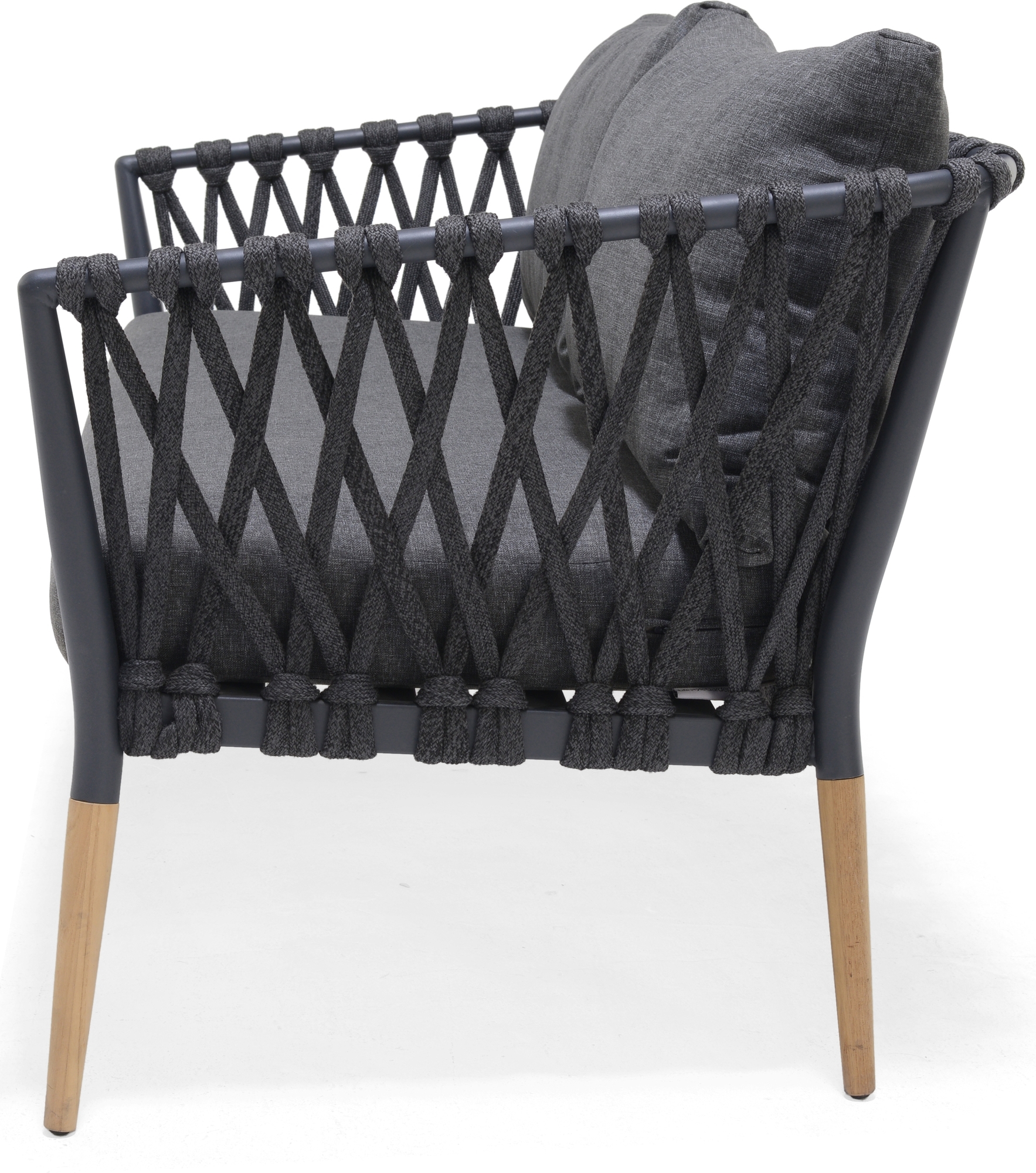 Lifestyle Garden utegrupp Ipanema med soffa, 2 st ftljer och soffbord - Gr / Teak / Olefin