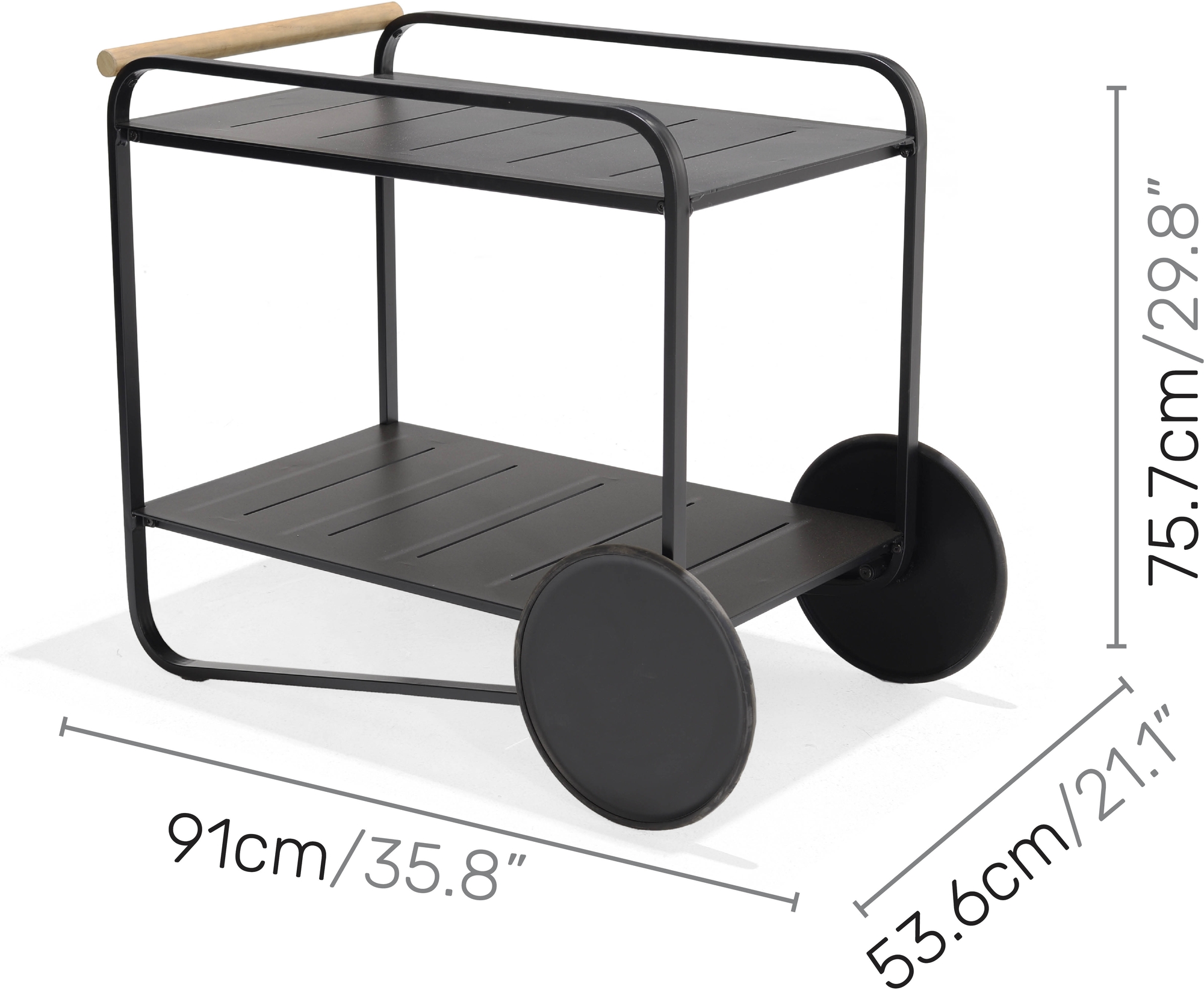 Lifestyle Garden Portals - Serveringsvagn svart / Teak Lifestyle Garden Portals - Serveringsvagn svart / Teak