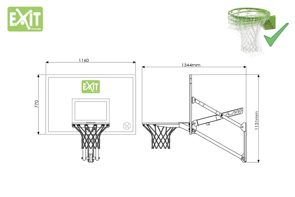 Basketkorg Galaxy med utstående väggmontering - Dunkbar Basketkorg Galaxy med utstående väggmontering - Dunkbar