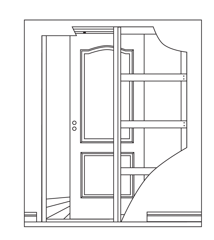 Pocketkarm till infälld skjutdörr Pocketkarm till infälld skjutdörr