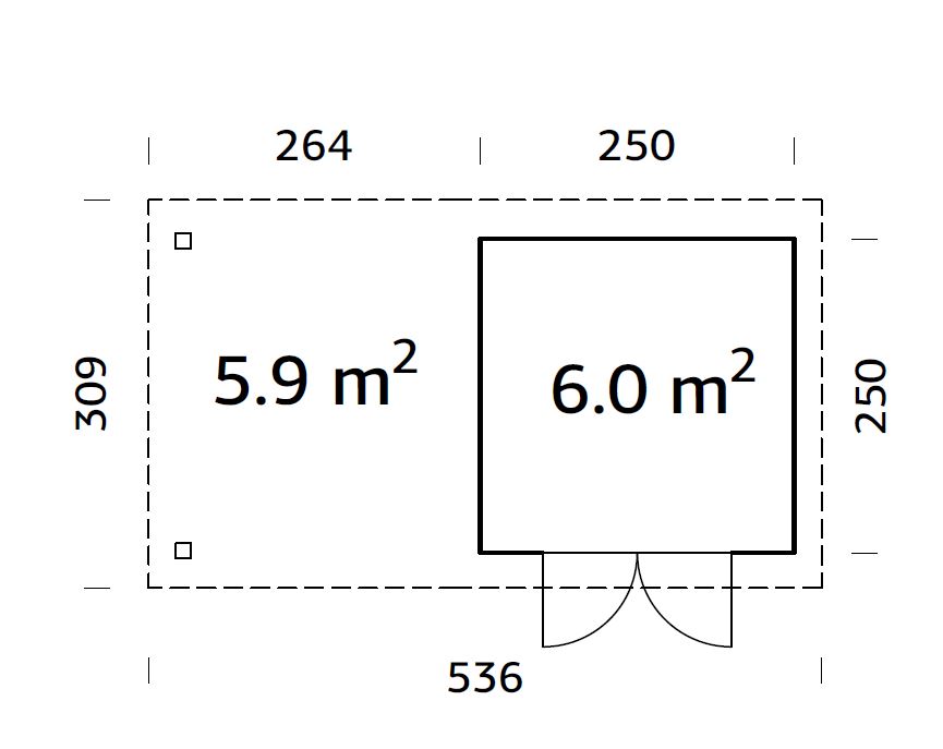 Lara Friggebod & cykelskjul 6,0+5,9 m² Lara Friggebod & cykelskjul 6,0+5,9 m²