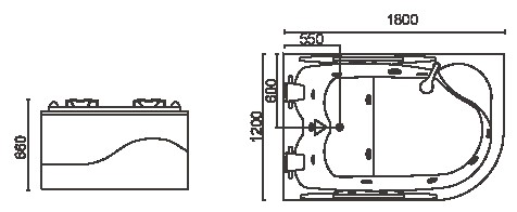 Massagebadkar Atticus - Vit Massagebadkar Atticus - Vit