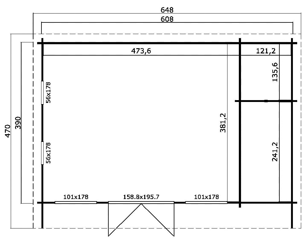 Fritidshus Viktoria - 25,75 m² Fritidshus Viktoria - 25,75 m²