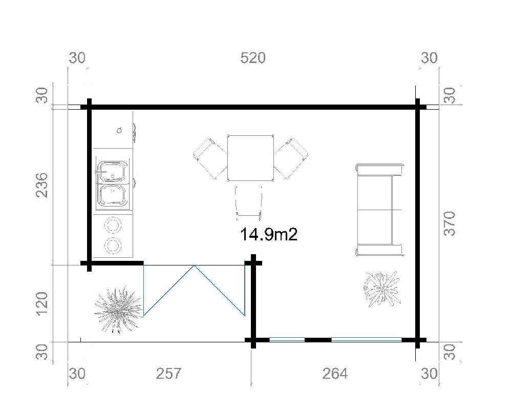 Attefallhaus Börje B - 20,2 m² Attefallhaus Börje B - 20,2 m²