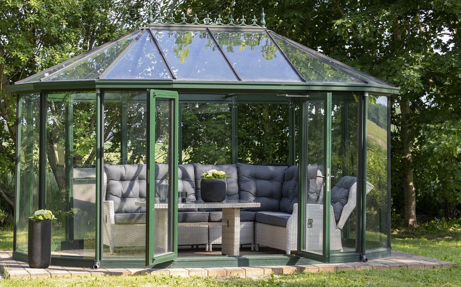 Toledo - Utegrupp med hrnsoffa och bord