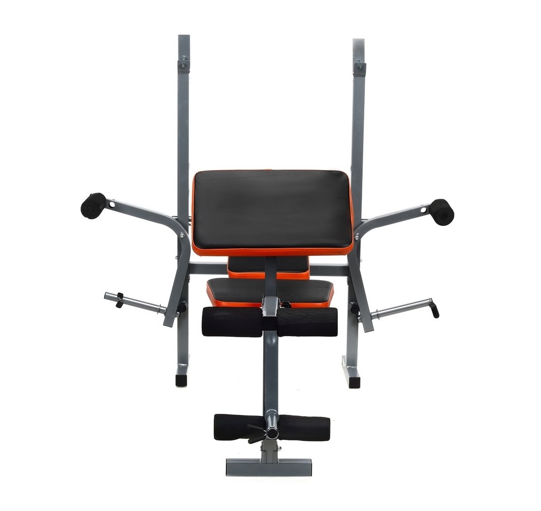 Träningsbänk med skivstångsställning & hantelkudde Träningsbänk med skivstångsställning & hantelkudde