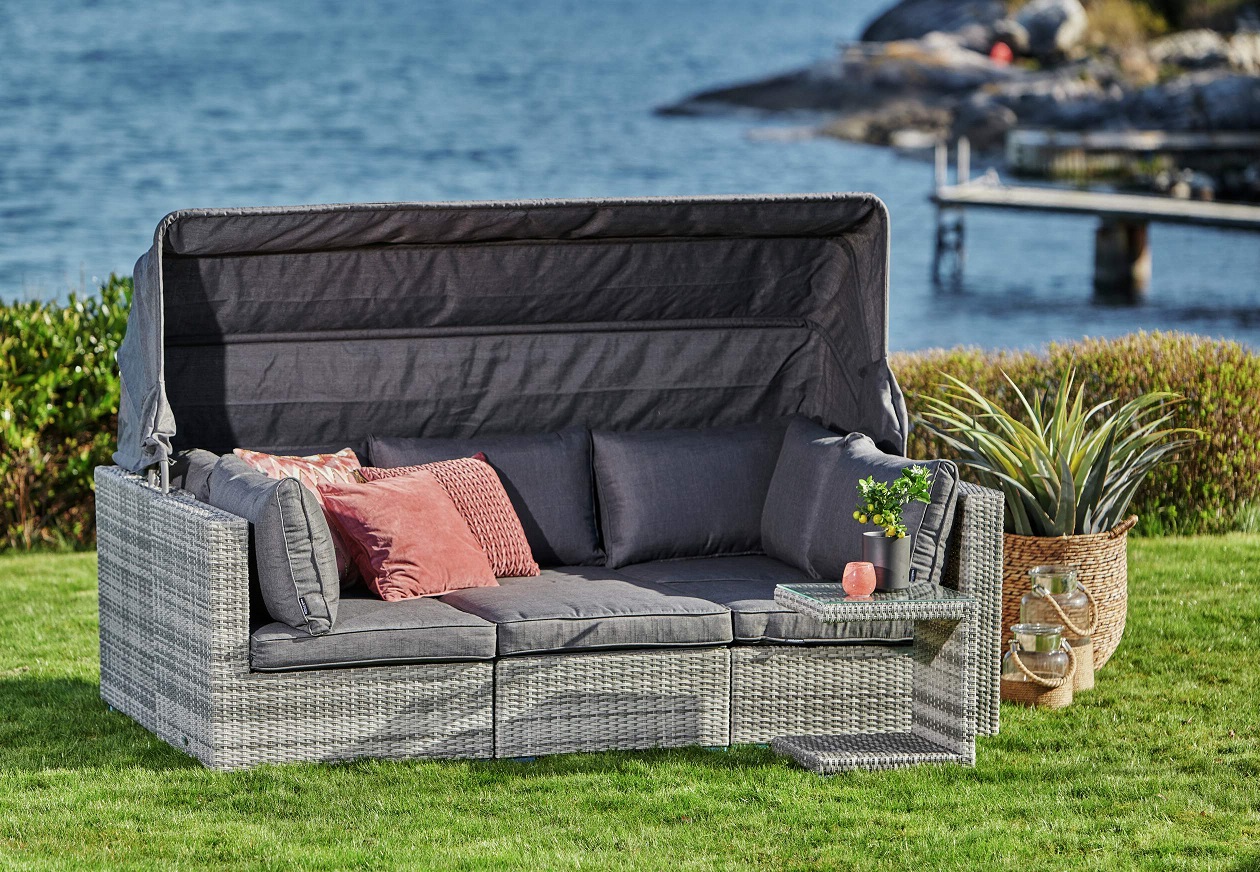 Slättvik byggbar loungegrupp med 5 delar - Grå Slättvik byggbar loungegrupp med 5 delar - Grå