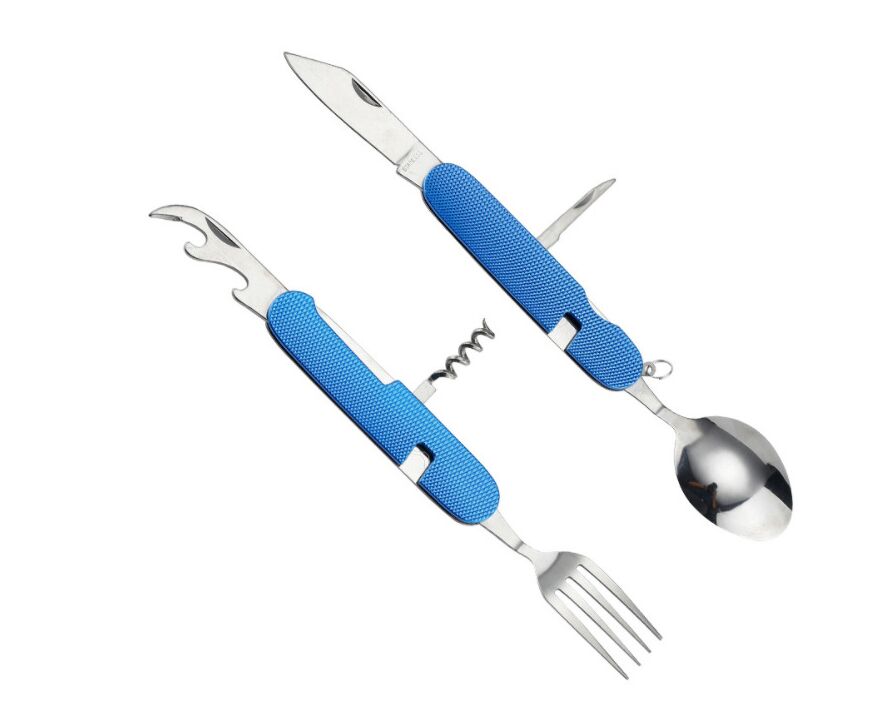 Multiverktyg för camping 6 i 1 - Blå Multiverktyg för camping 6 i 1 - Blå