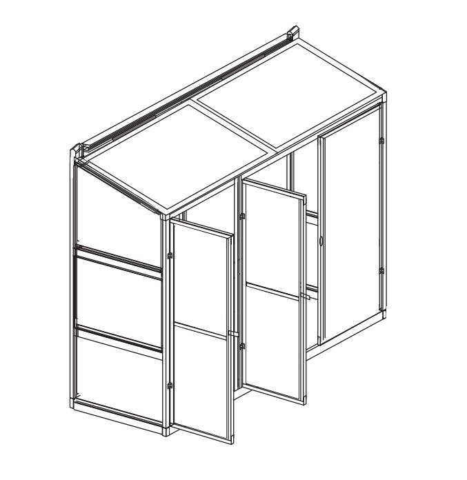 Väggväxthus Atlas - 0,9 m² + Växthusrengöring Väggväxthus Atlas - 0,9 m² + Växthusrengöring