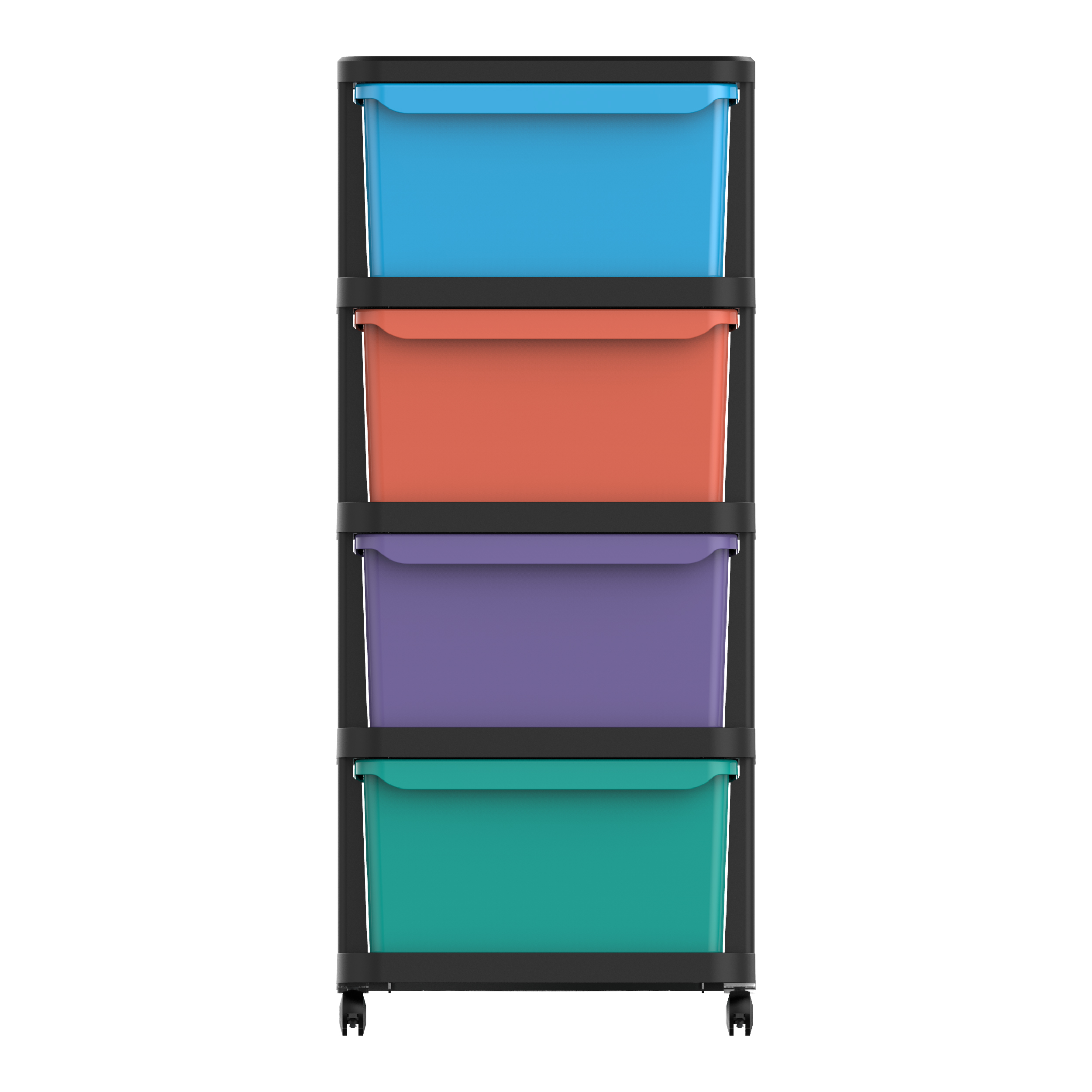 Förvaringshurts med hjul, 4 lådor Förvaringshurts med hjul, 4 lådor