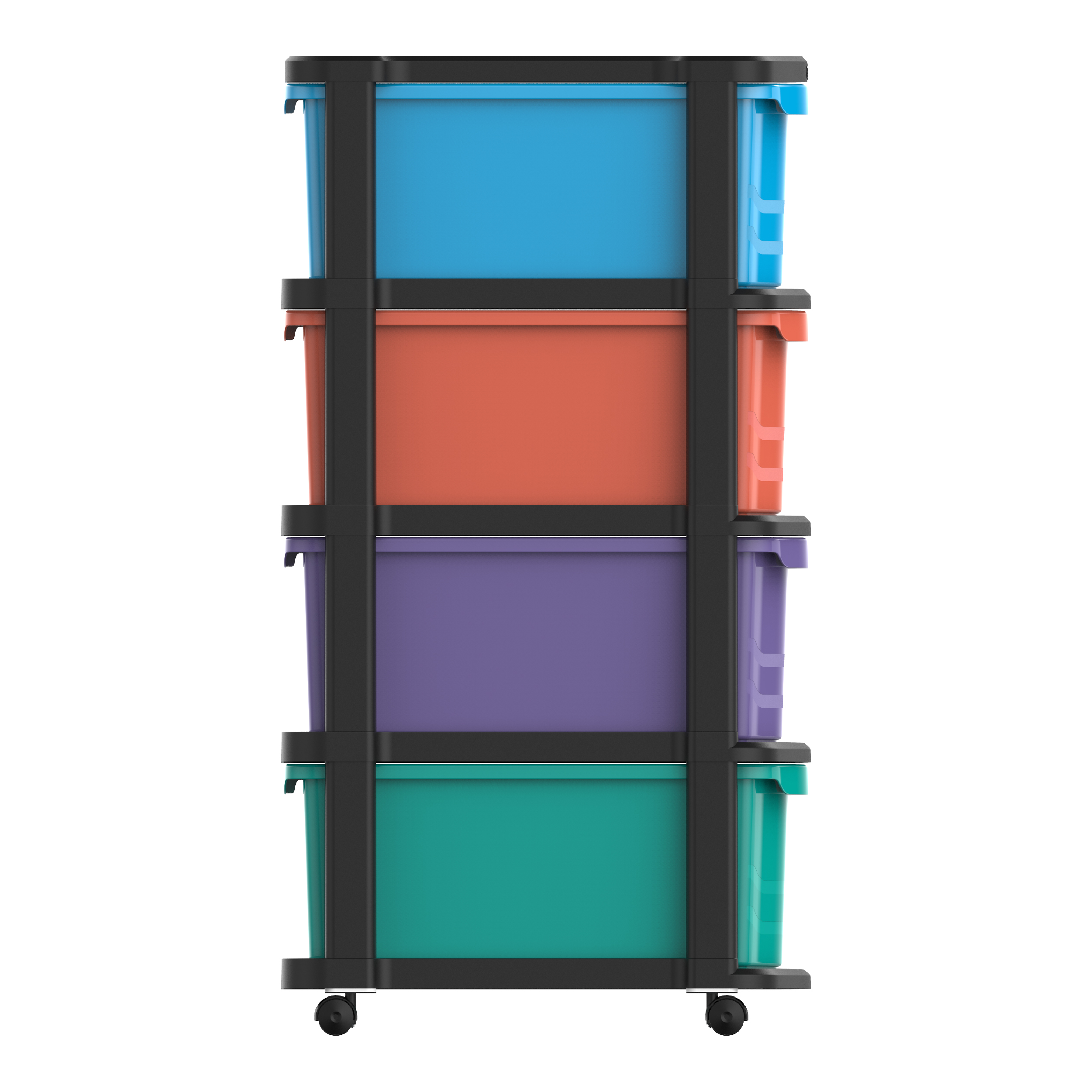 Förvaringshurts med hjul, 4 lådor Förvaringshurts med hjul, 4 lådor