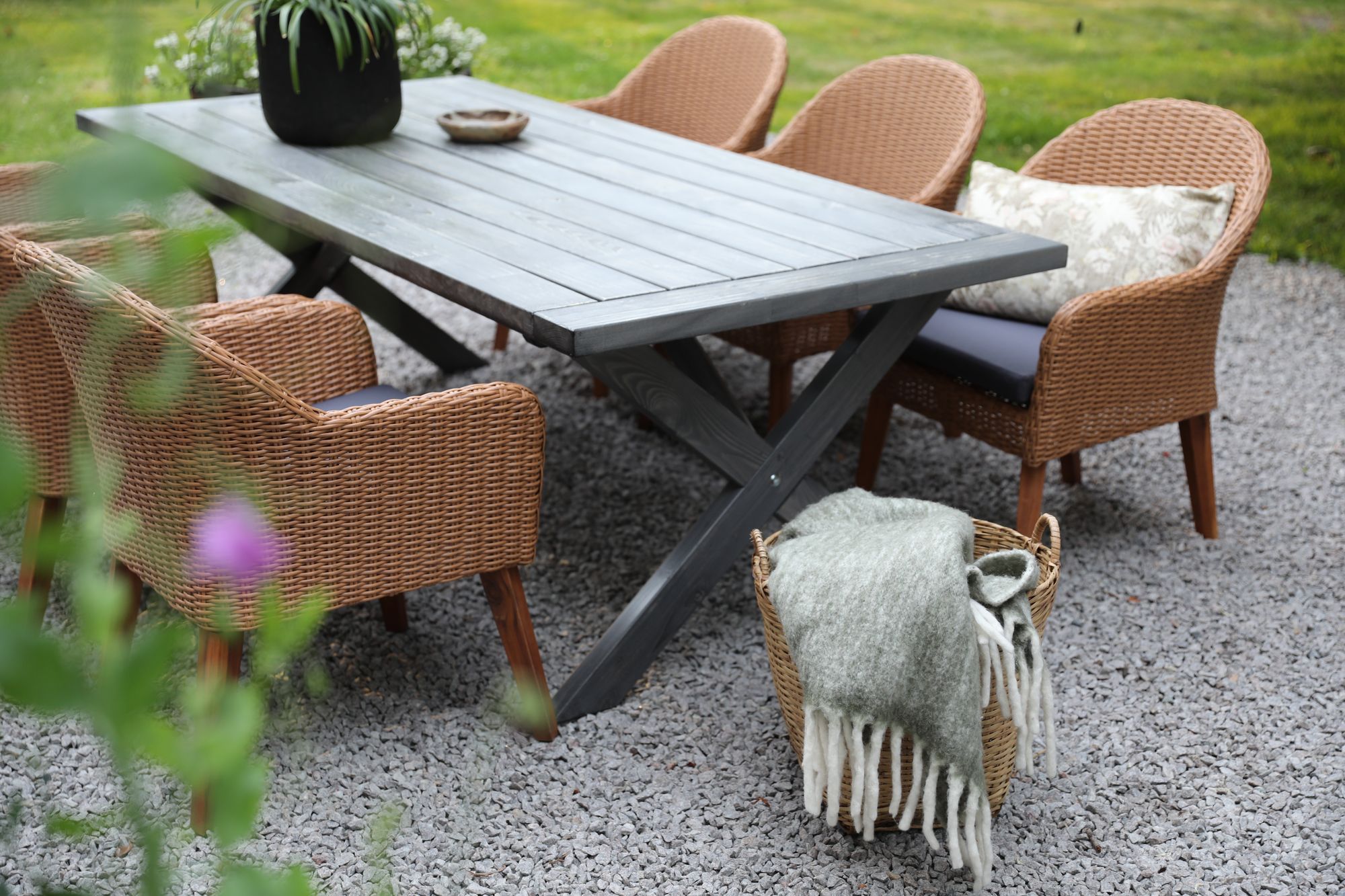 Oxford - utemöbelgrupp 220 cm Grå/Brun Oxford - utemöbelgrupp 220 cm Grå/Brun