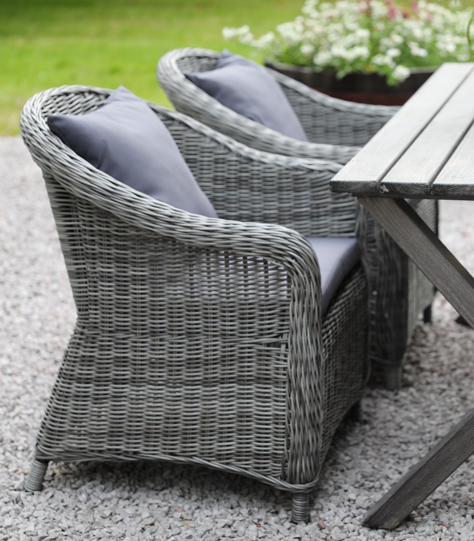 Matgrupp - Scottsdale Bord 150 cm | Rustik gr inklusive 4 ftljer