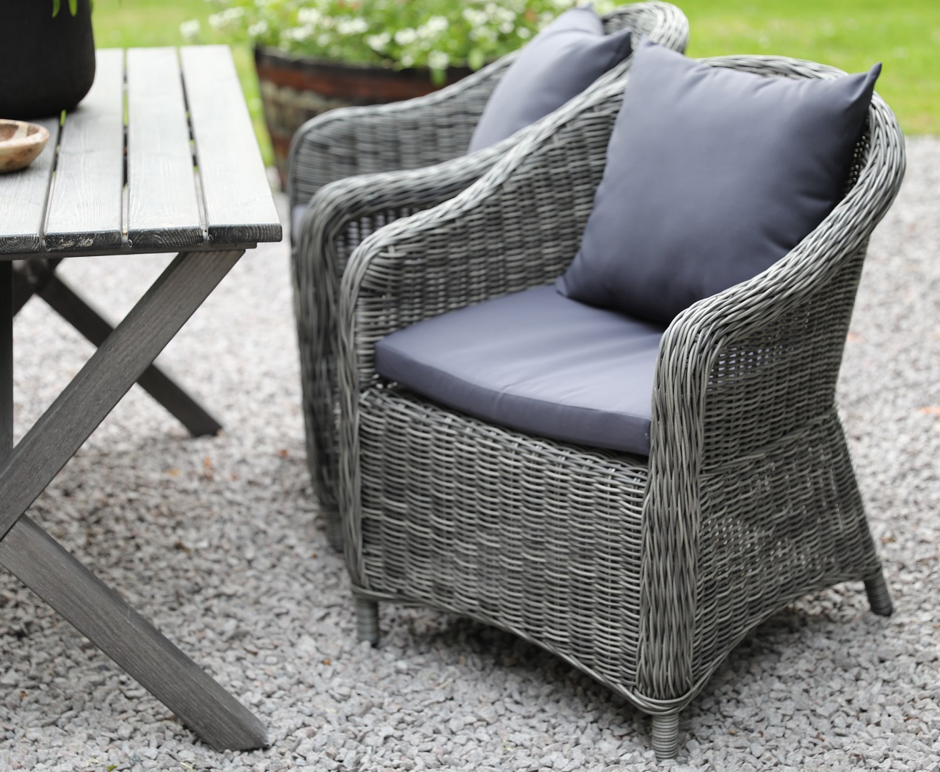 Matgrupp - Scottsdale Bord 150 cm | Rustik gr inklusive 4 ftljer