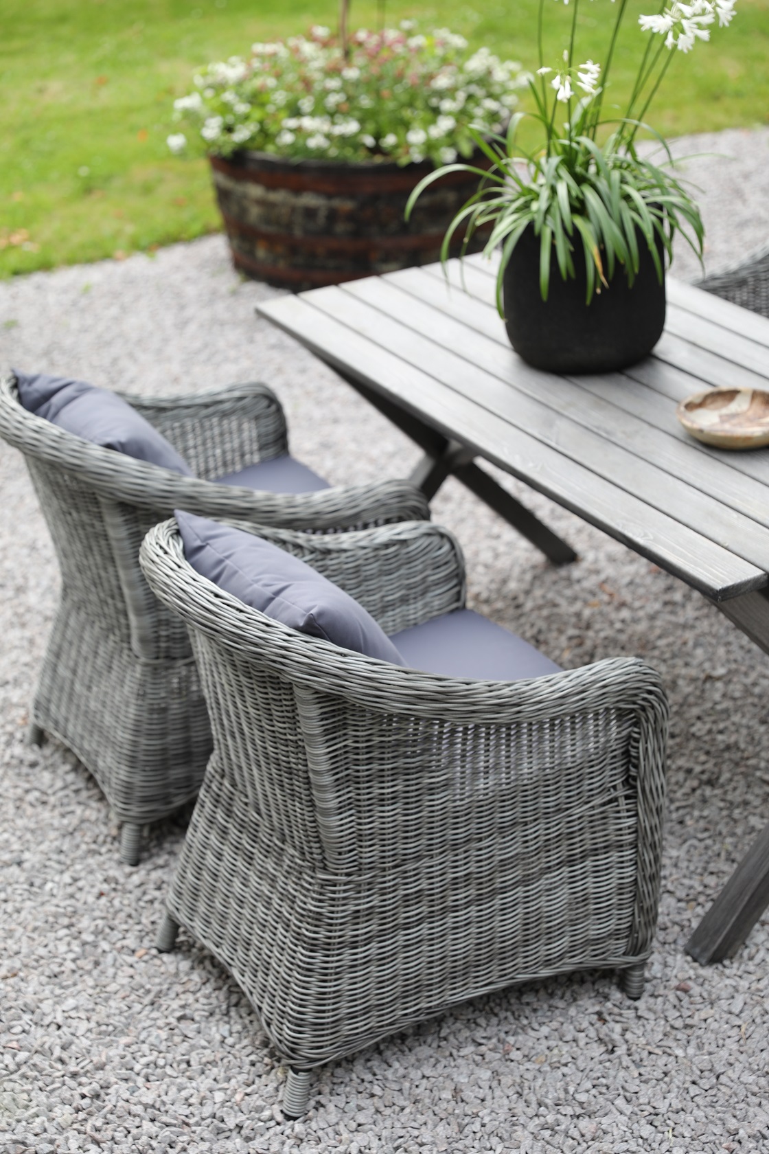 Matgrupp - Scottsdale Bord 150 cm | Rustik gr inklusive 4 ftljer