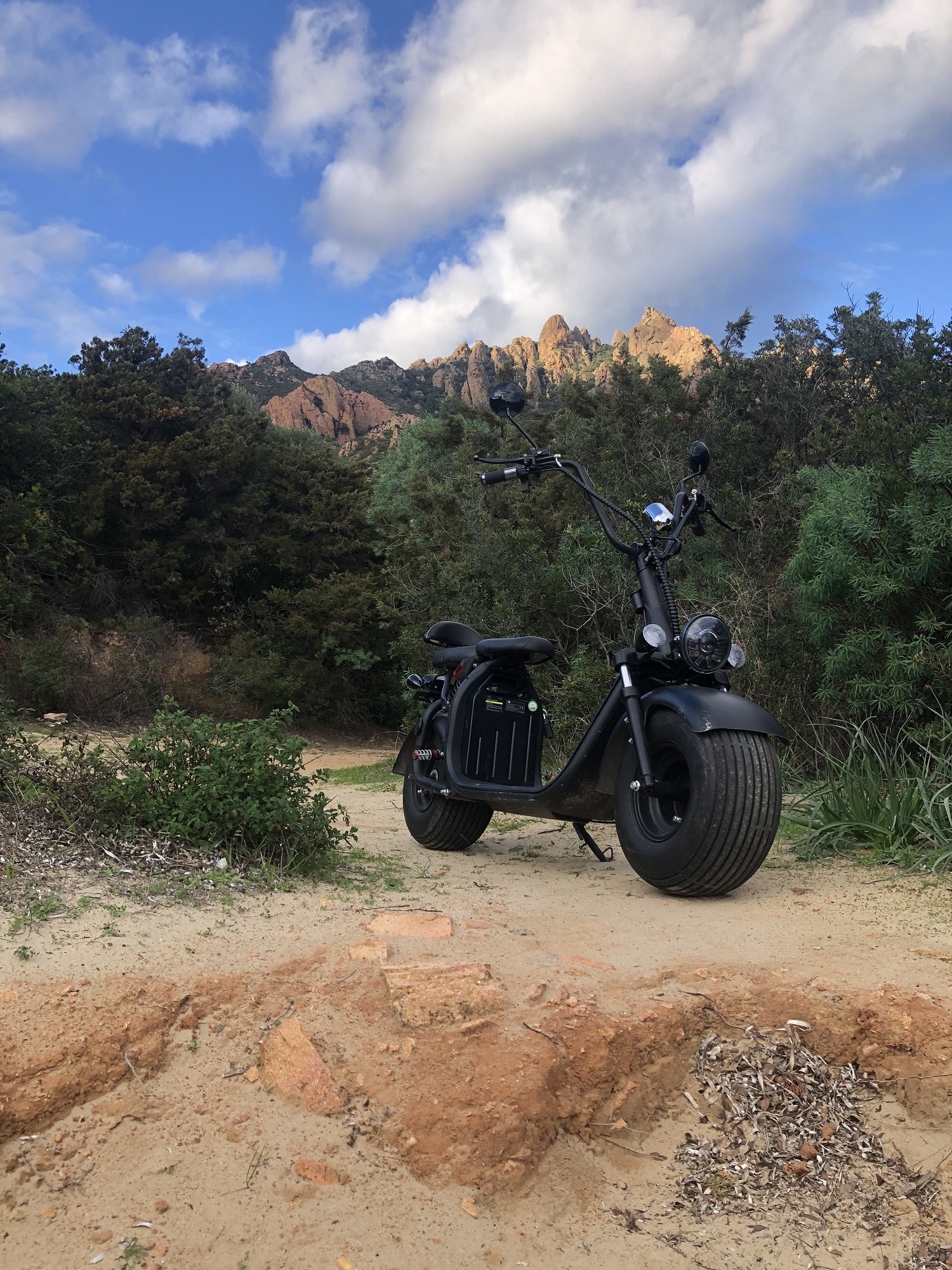 Elscooter Citycoco - Svart 1500W + Låskätting Elscooter Citycoco - Svart 1500W + Låskätting