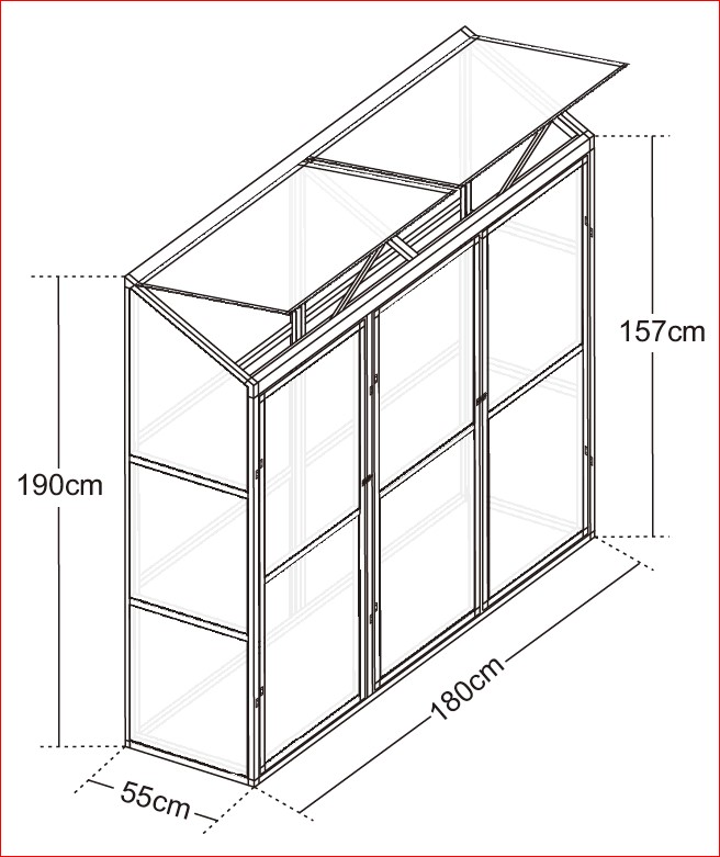 Väggväxthus Atlas - 0,9 m² + Växthusrengöring Väggväxthus Atlas - 0,9 m² + Växthusrengöring