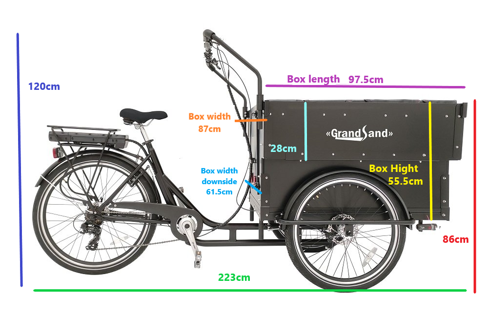 Eldriven Lådcykel med plats för 6 barn - 250W + Reflexsele Eldriven Lådcykel med plats för 6 barn - 250W + Reflexsele