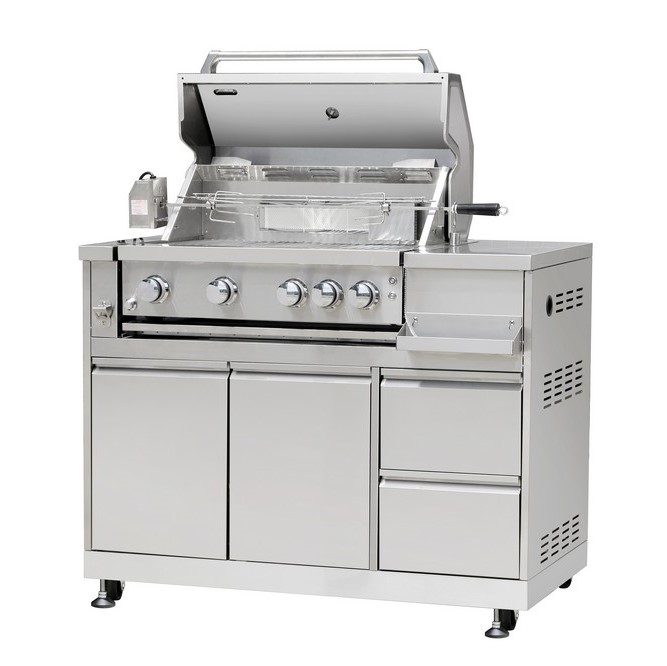 Utomhuskök med pizzaugn i rostfritt stål Utomhuskök med pizzaugn i rostfritt stål