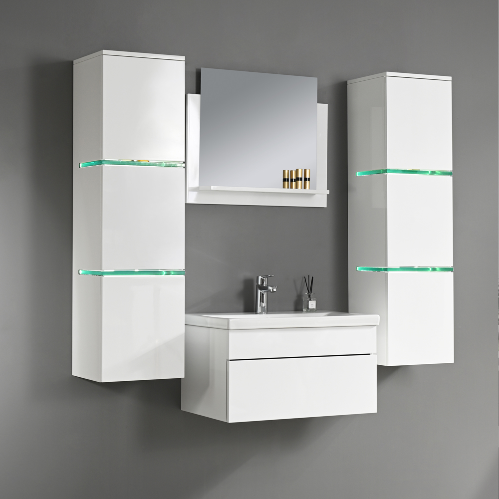 Badezimmerm�bel Venedig 60 cm - Wei� mit LED-Beleuchtung