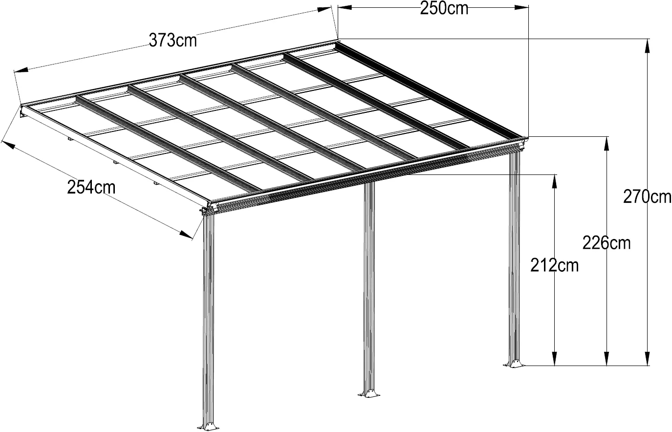 Altantak 370 x 250 x 212 cm - Vit Altantak 370 x 250 x 212 cm - Vit