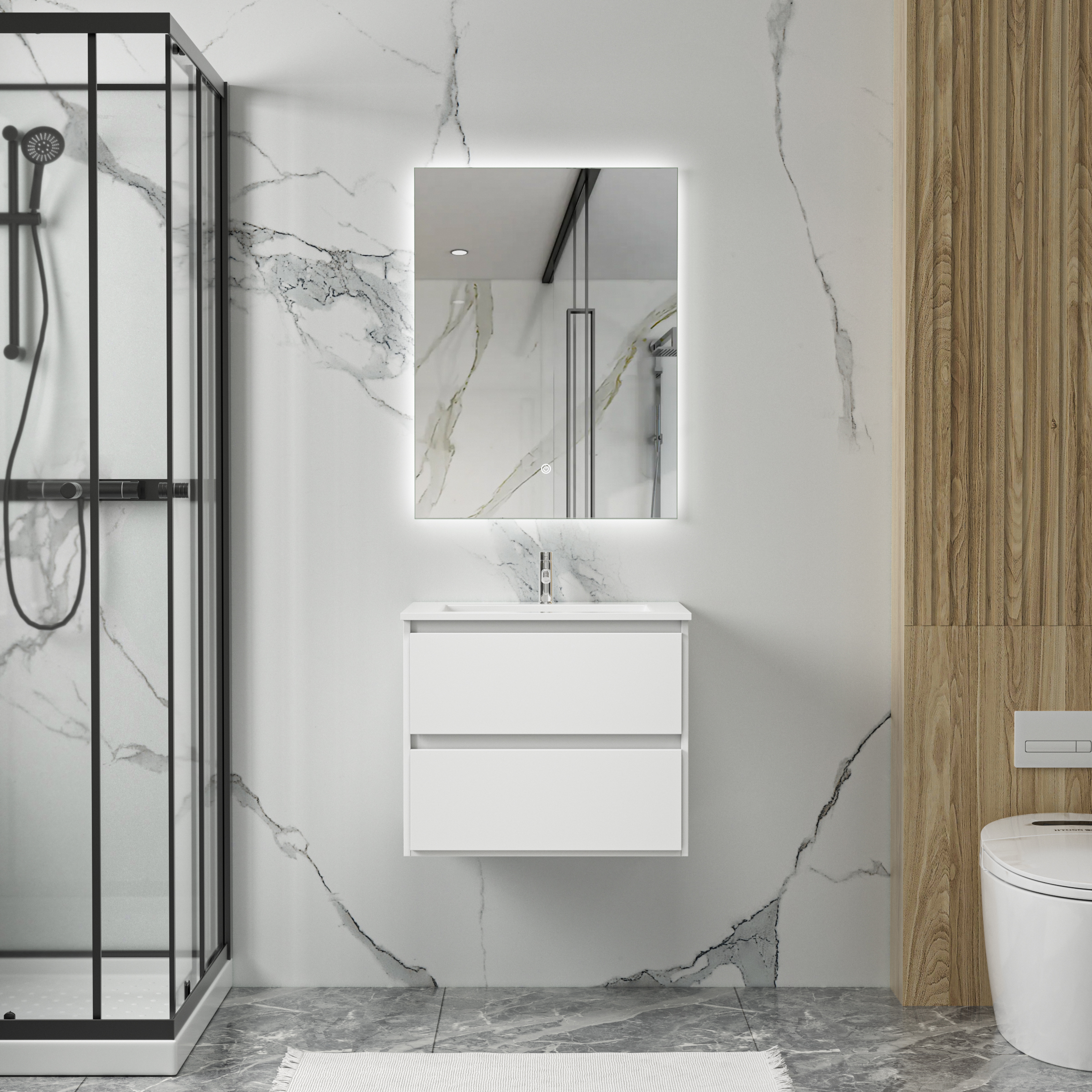 Badezimmermöbel Florence 60 cm - Weiß Badezimmermöbel Florence 60 cm - Weiß