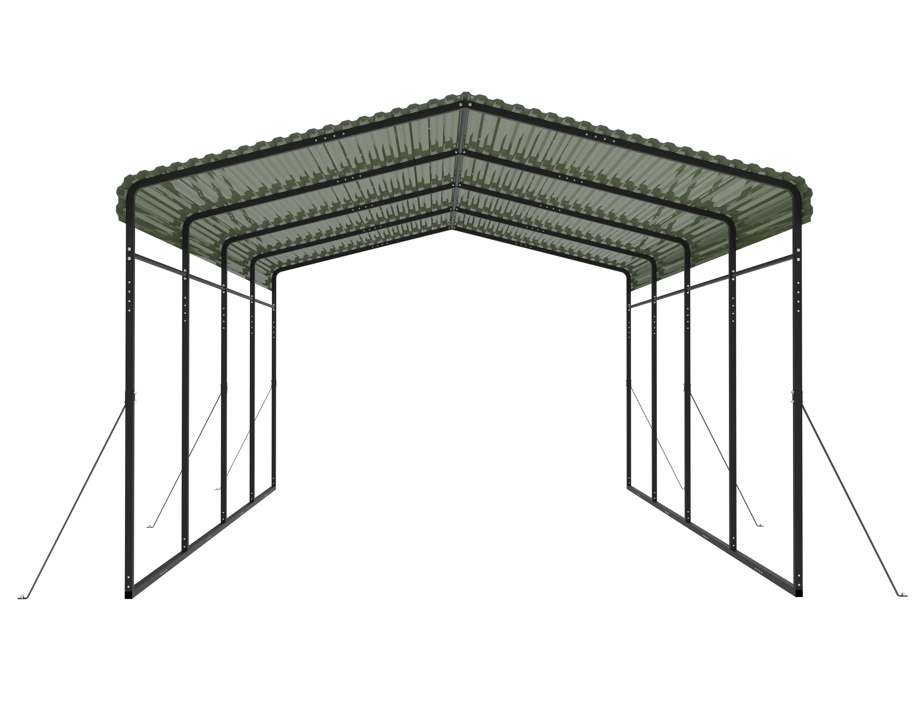 Carport med metallram och färgplåt Carport med metallram och färgplåt