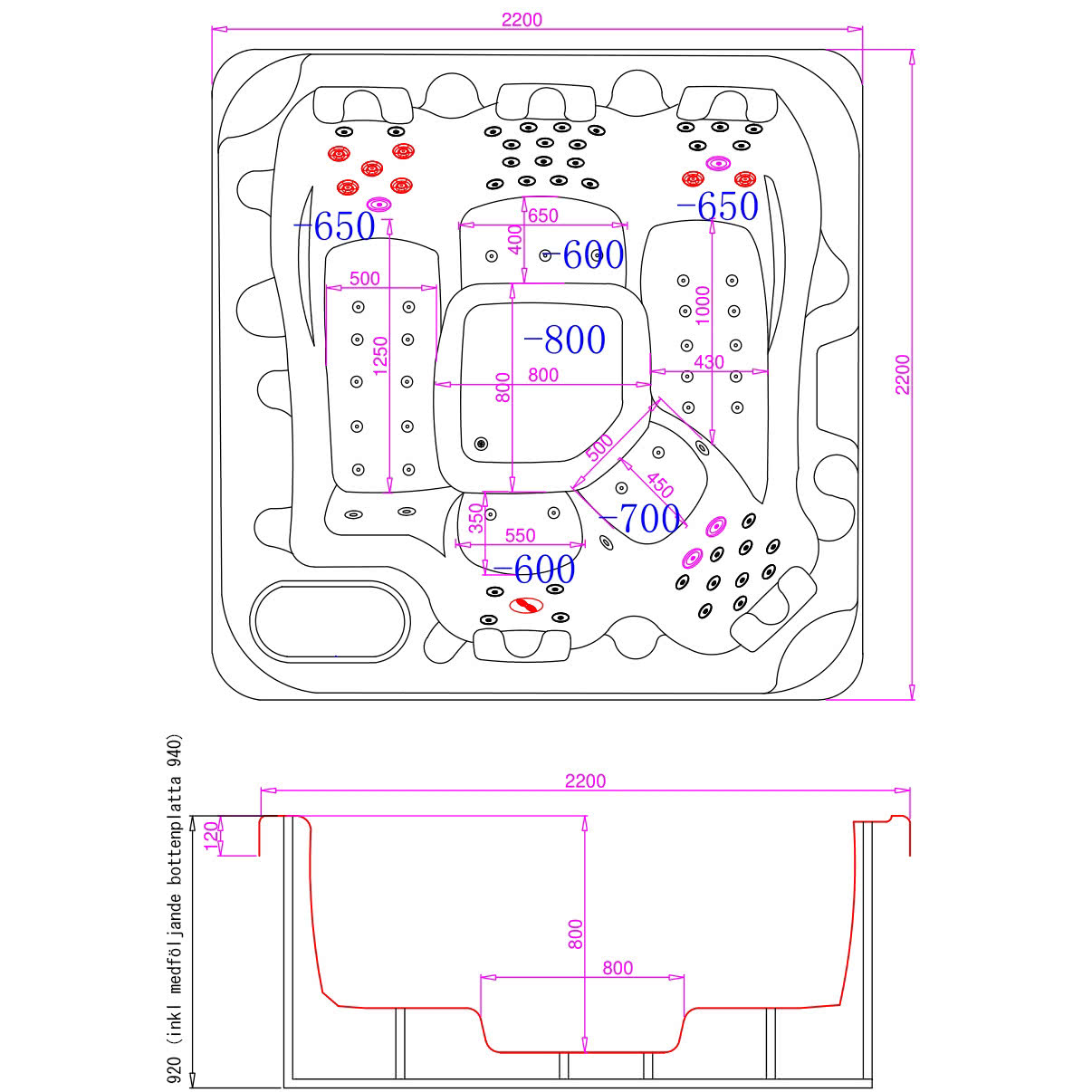 Spabad Vivid Dreams WiFi - 5-6 personer - Black edition Spabad Vivid Dreams WiFi - 5-6 personer - Black edition