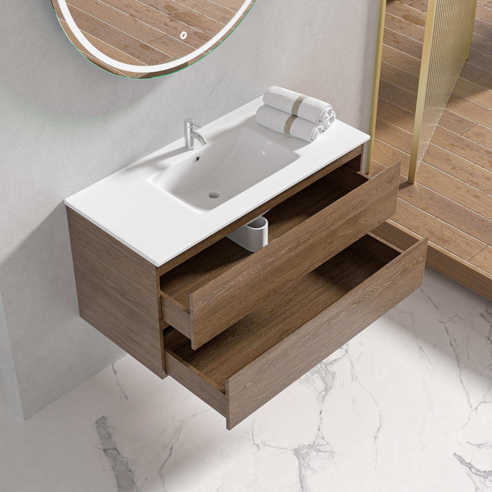 Badrumsmöbler Milan 100 cm - Valnöt Badrumsmöbler Milan 100 cm - Valnöt