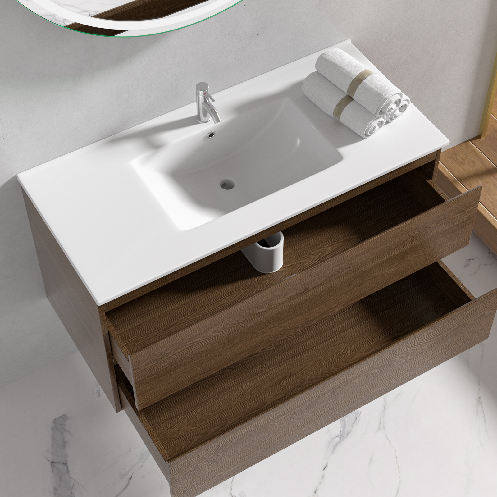 Badrumsmöbler Milan 100 cm - Valnöt Badrumsmöbler Milan 100 cm - Valnöt