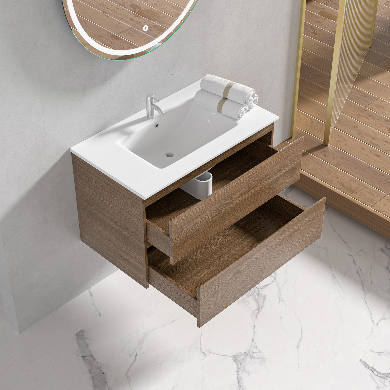 Badrumsmöbler Milan 80 cm - Valnöt Badrumsmöbler Milan 80 cm - Valnöt