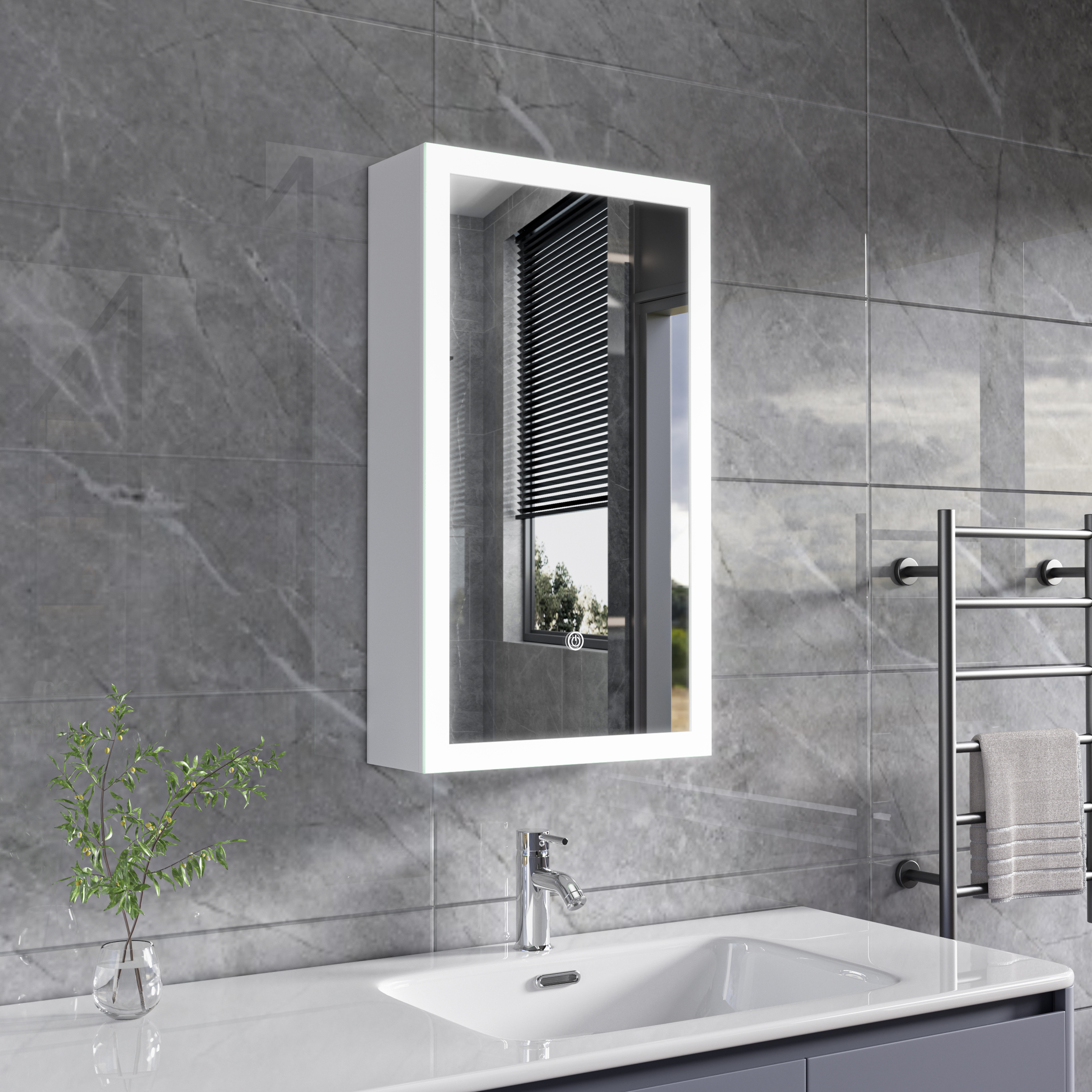 Spegelskåp Glanz med dimbart ljus - 40 cm Spegelskåp Glanz med dimbart ljus - 40 cm