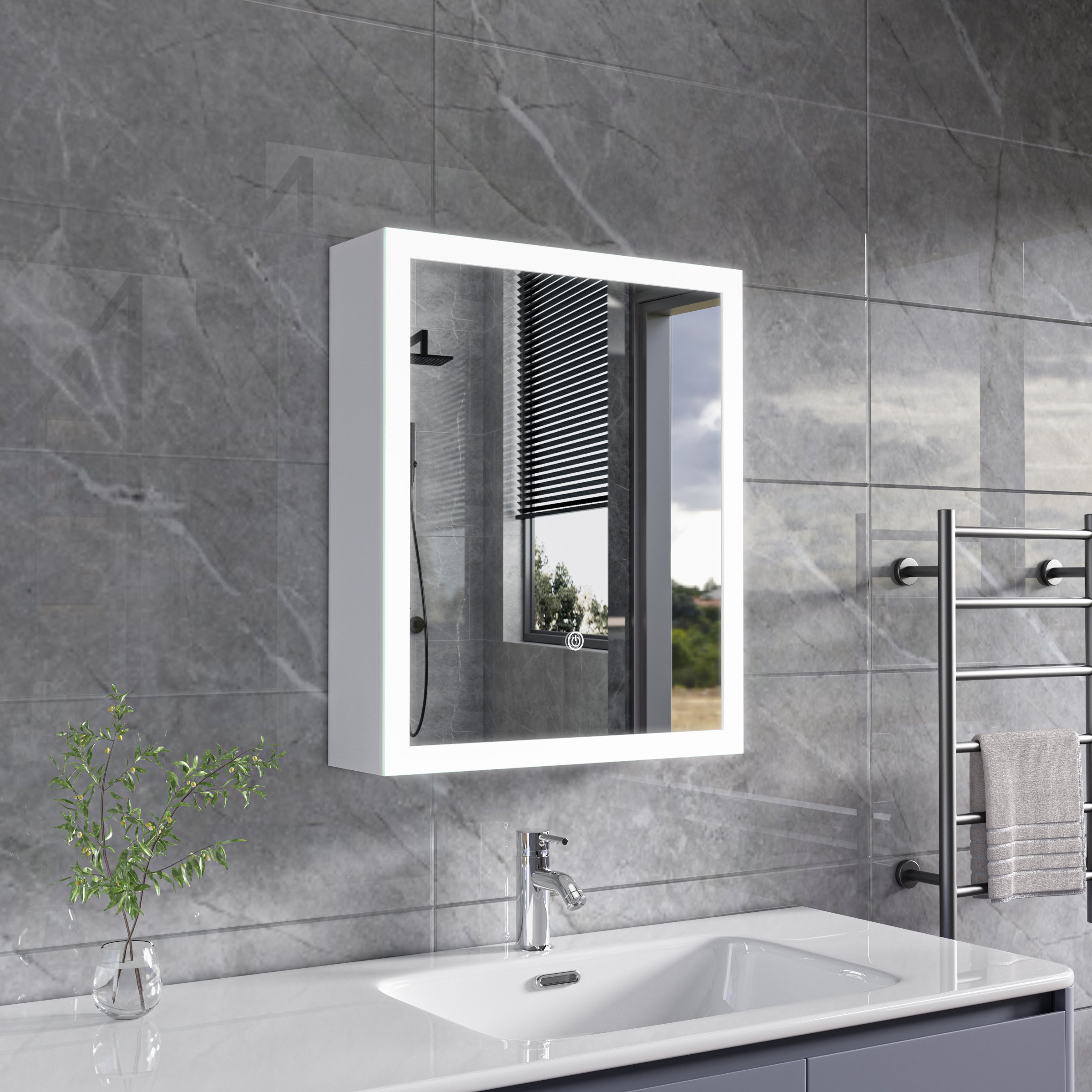 Spegelskåp Glanz med dimbart ljus - 50 cm Spegelskåp Glanz med dimbart ljus - 50 cm