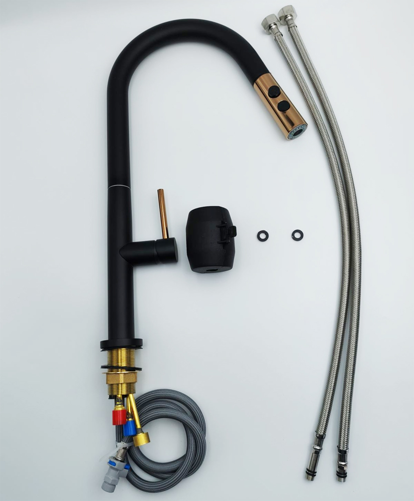 Köksblandare Tulip - Svart/guld Köksblandare Tulip - Svart/guld