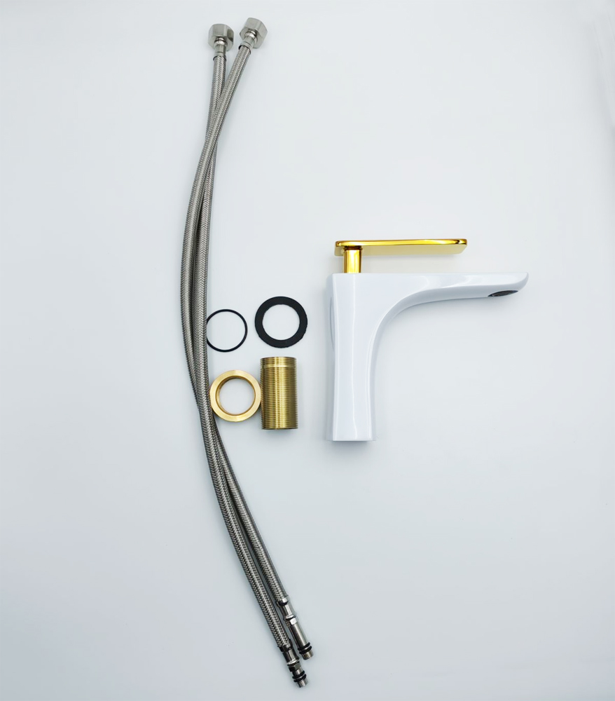 Tvättställblandare - Peony | Vit/guld Tvättställblandare - Peony | Vit/guld