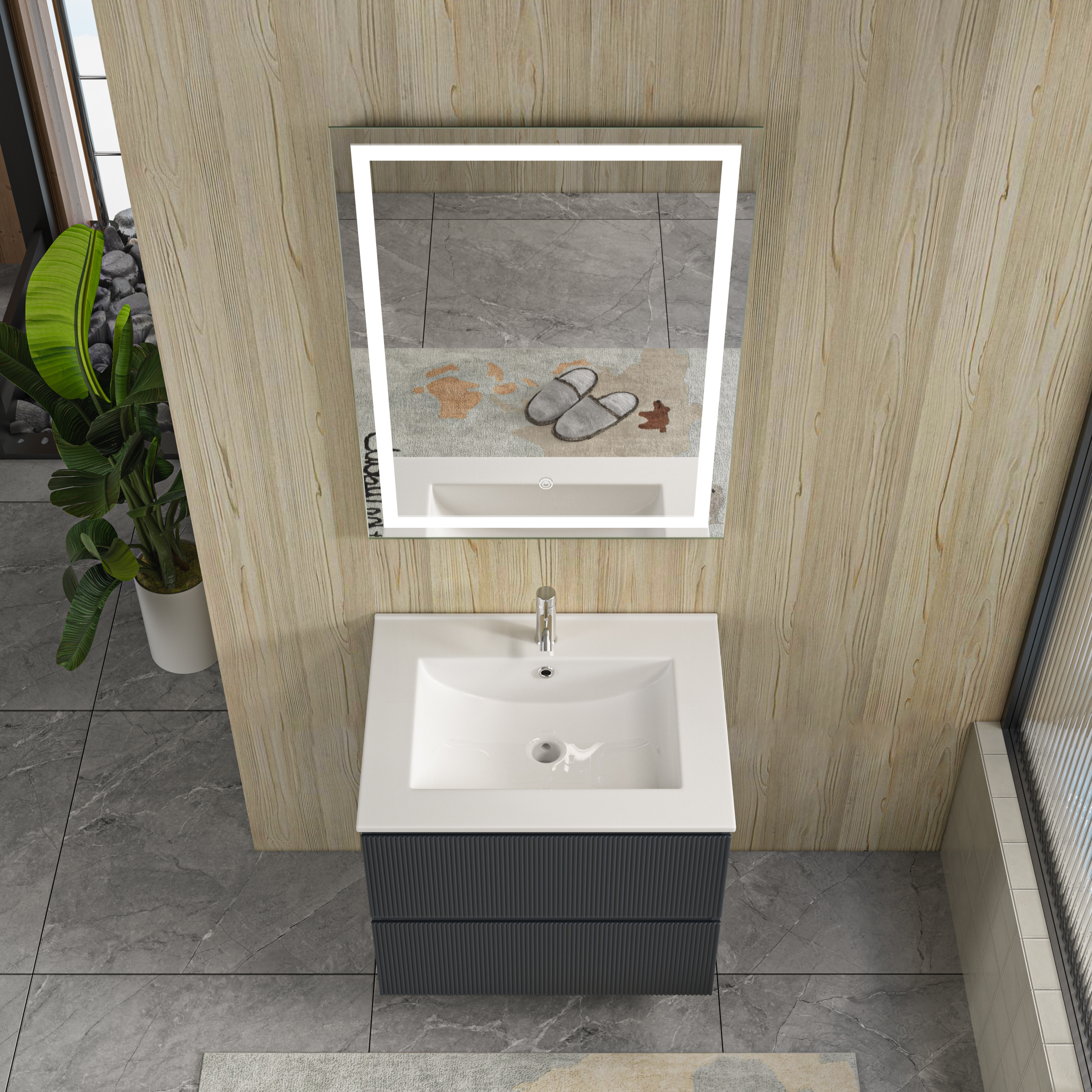 Badezimmermöbel Nero - Dunkelgrau Badezimmermöbel Nero - Dunkelgrau